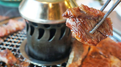 한우갈비살+등심 中 (400g) + 된장찌개 + 공깃밥 (인원수대로)